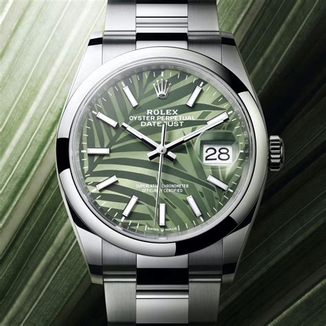 rolex datejust olive green palm|Rolex datesjust 36.